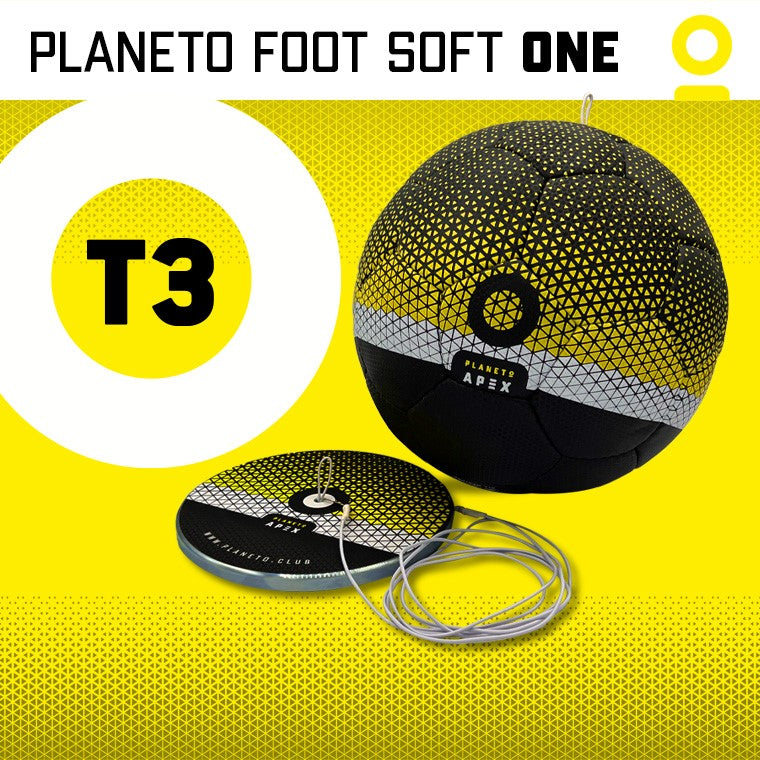 PLANETO FOOT SOFT - Kit d'entrainement football innovant / Ballon qui revient seul / Planeto Educatif Academy Offerte + de 100 exercices à la maison