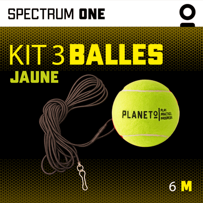 Kit Balle Élastique Jaune | Planeto – Entraînement Tennis Solo