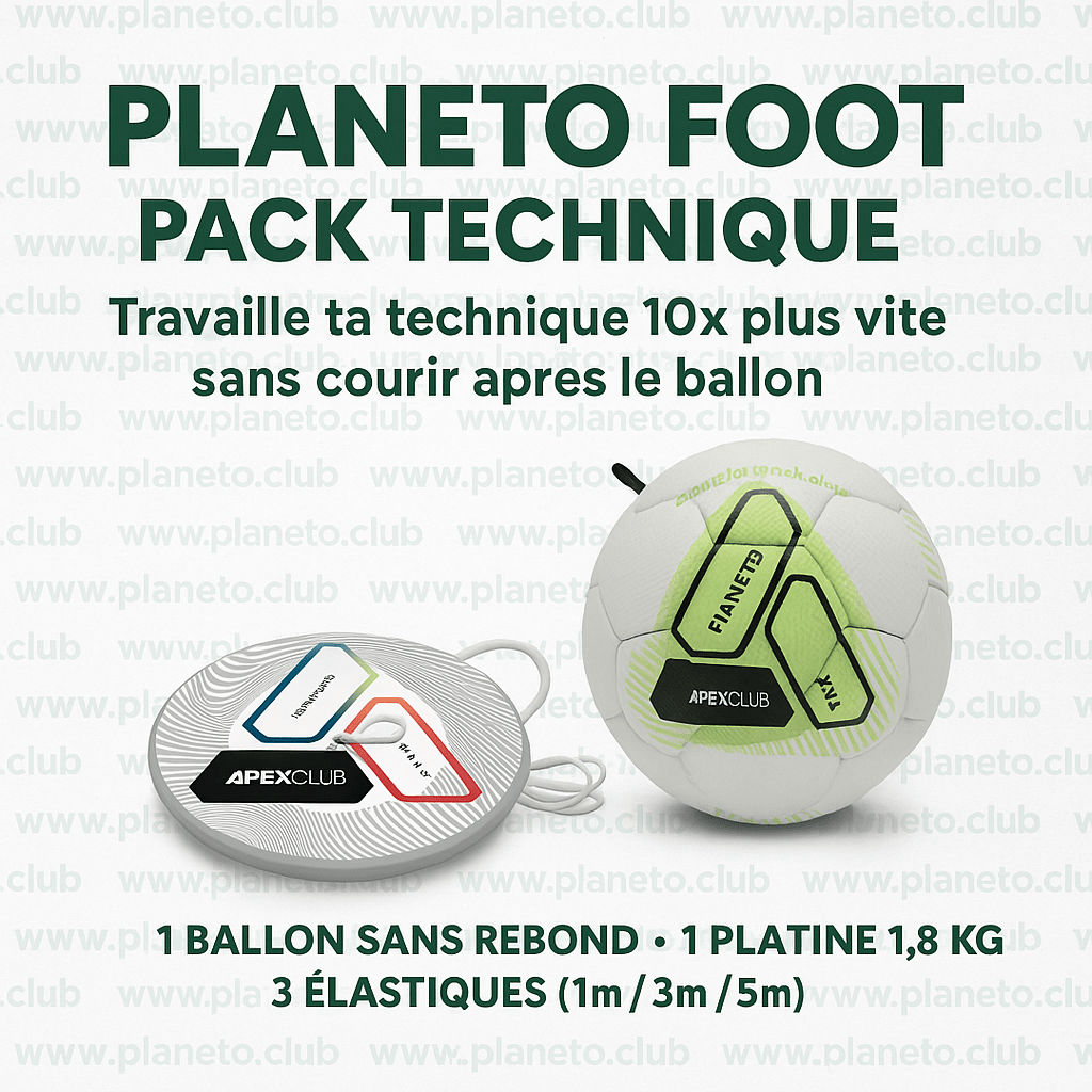 Kit Planeto Foot Pack Technique — ballon sans rebond et platine pour entraînement football